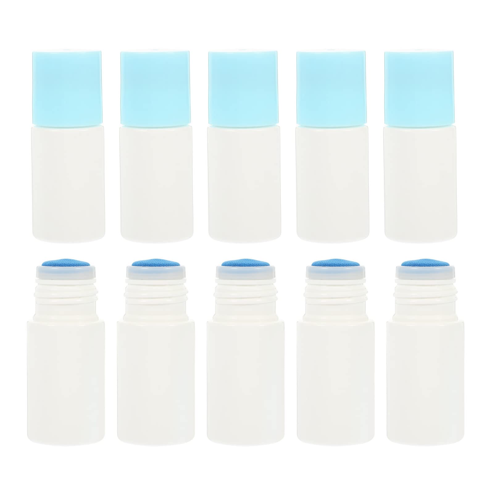 EXCLUZO 10Pcs Empty Roll-On Bottles for Essential Oils, Liquid Foundation, Nail Polish & Correction Fluid - Refillable Cosmetic Containers with Sponge Applicator - Perfect for DIY Beauty, Travel & Salon Use