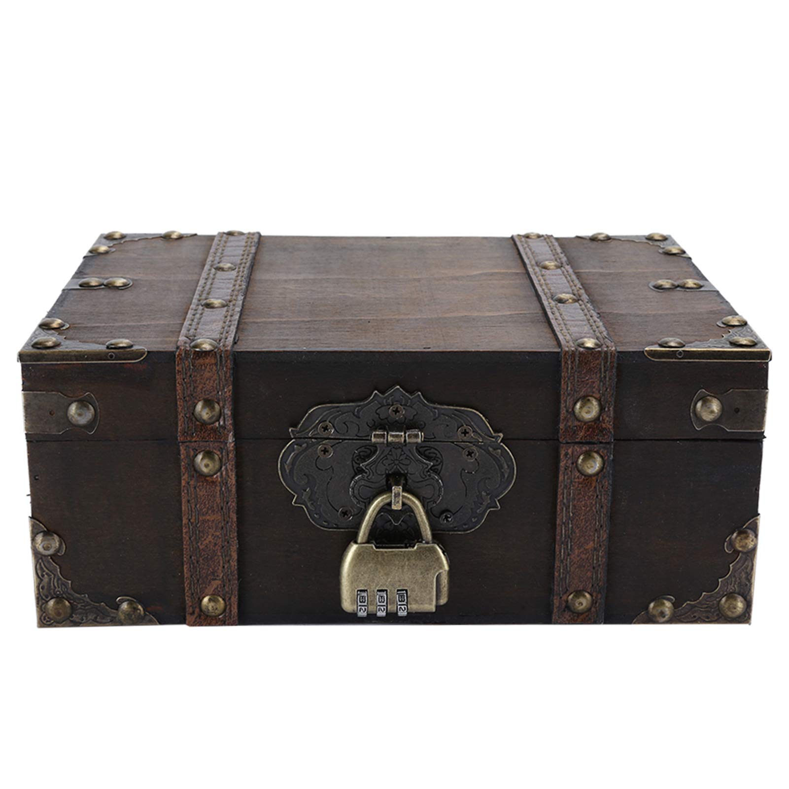 Vintage Wooden Storage Box with Lock - Large Capacity Jewelry Organizer for Home, Office & Room Decor - GK10 Grey - Perfect for Storing Jewelry, Keepsakes & Valuables