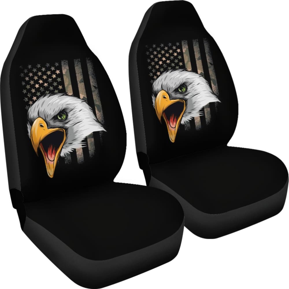 Premium Custom American Flag & Eagle Design Car Seat Covers - Durable Green Auto Accessories for Trucks & SUVs - Perfect for Patriotic Drivers & Road Trips