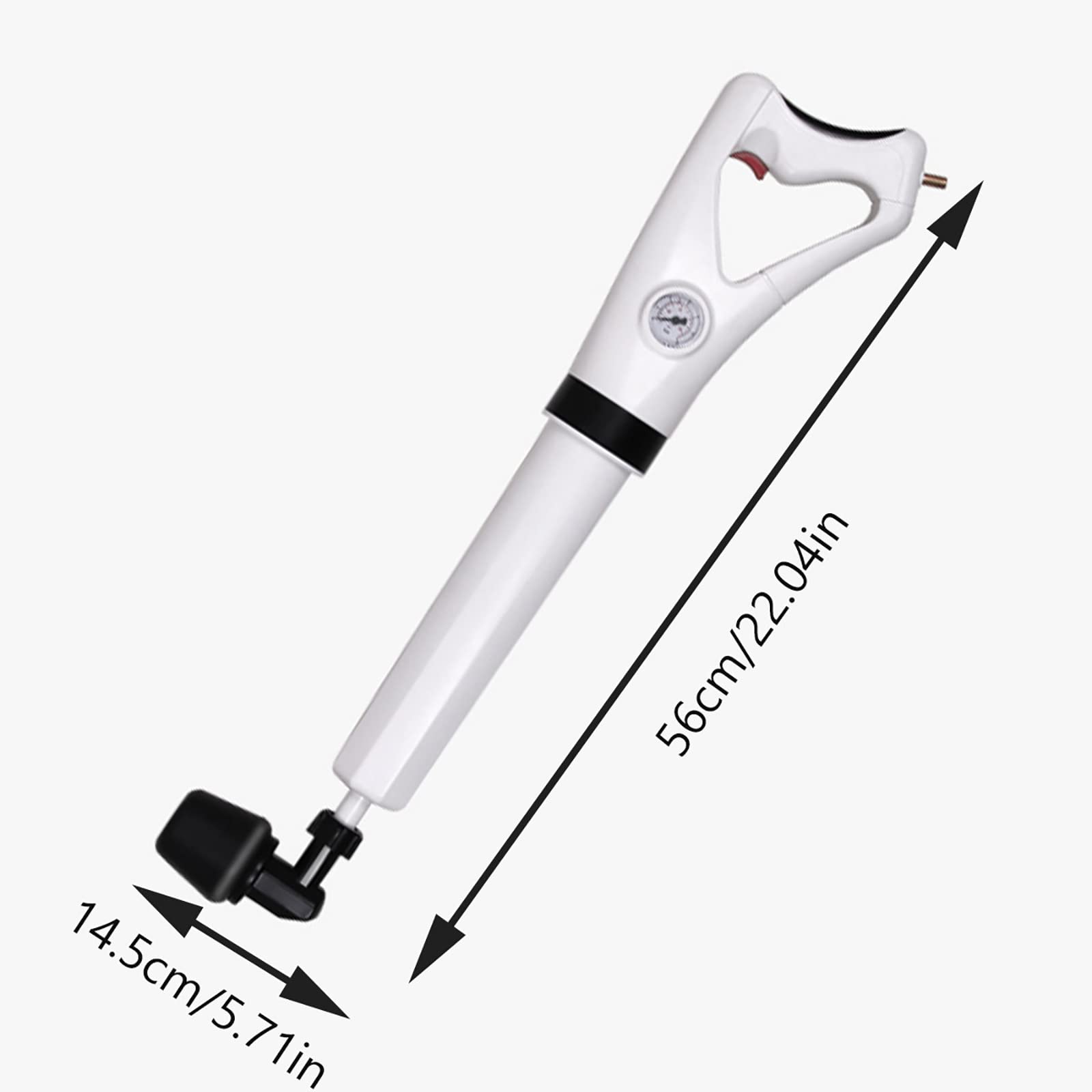 High Pressure Air Drain Blaster Gun Plunger Kit with 4 Nozzle Heads - Professional Toilet, Sink & Bathtub Unclogging Tool for Kitchen, Bathroom & Sewer Drain Cleaning - Perfect for Home Plumbing Emergencies