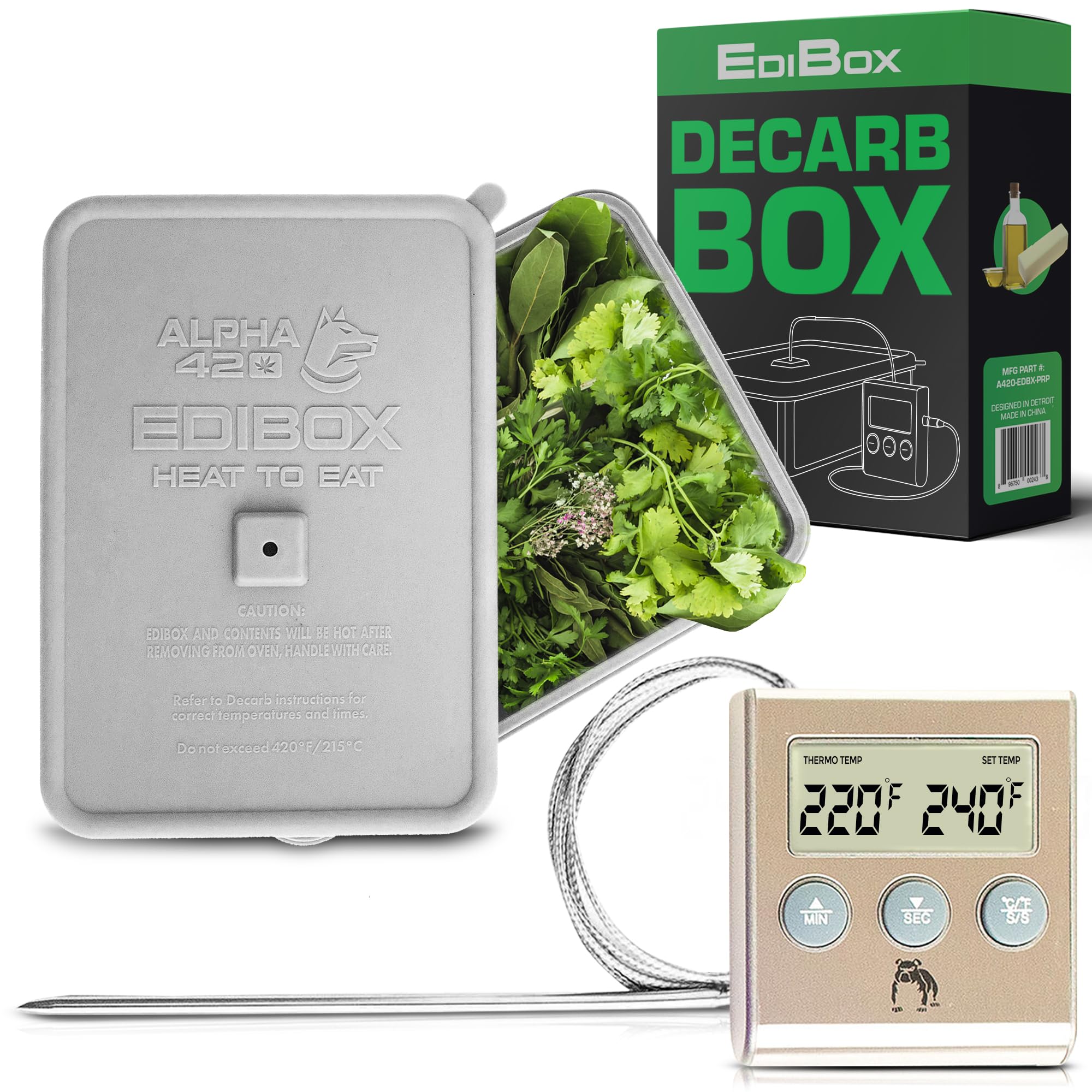 Premium Decarboxylator Box for Herbs - Silicone Decarb Machine for Perfect Decarboxylation | Compatible with Butter Makers & Oil Infusers | Essential Baking Accessory for Homemade Edibles & Cannabis Cooking