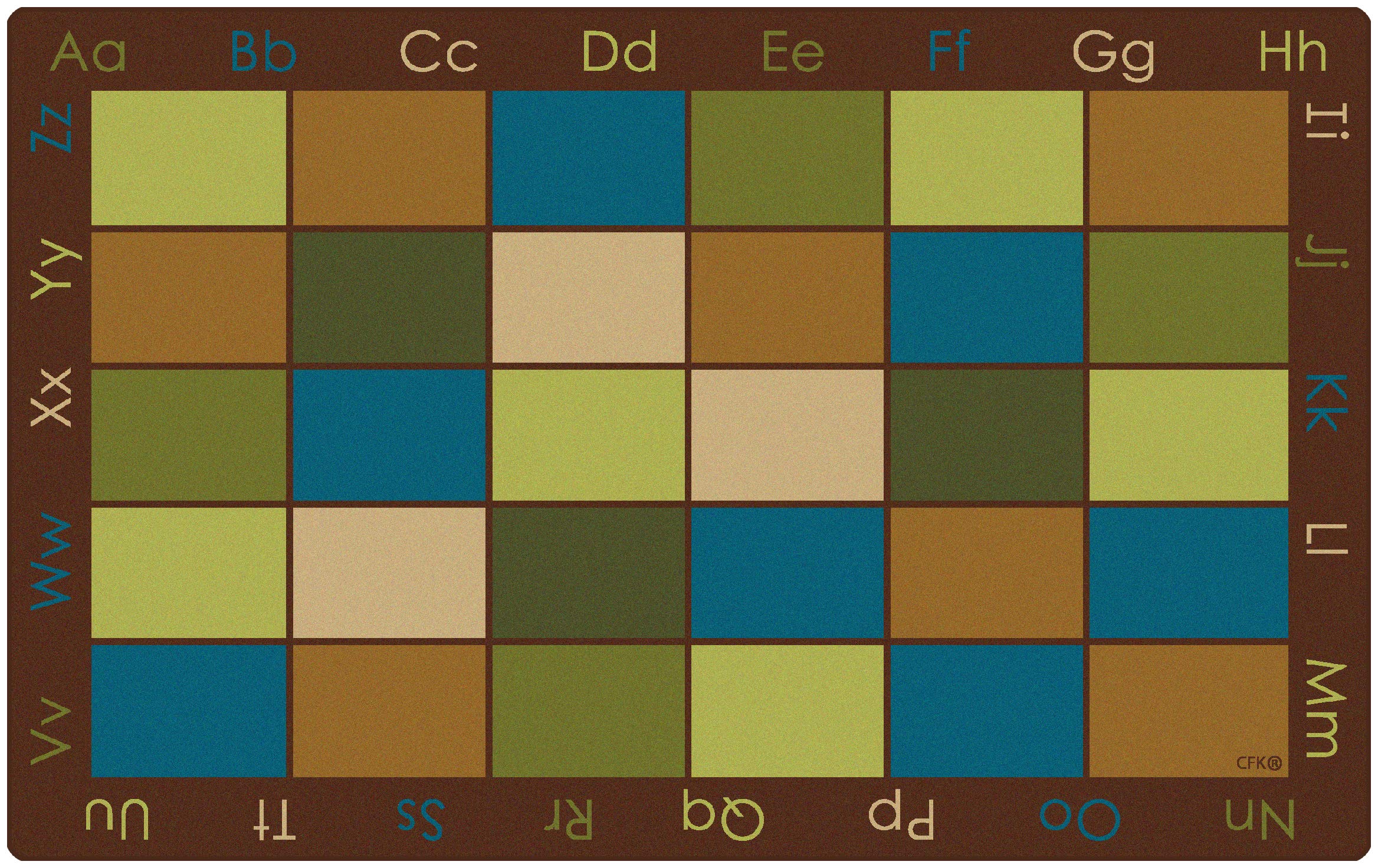 Nature Colors Classroom Rug for Kids - 6ft x 9ft Rectangle Brown Carpet | Soft Play Mat for Daycare, Preschool & Kids Bedroom