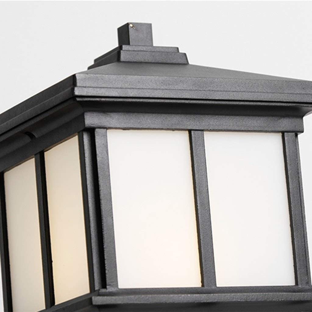 Victorian Style Outdoor Garden Lamp Post - Black Aluminum Square Pillar Light with Frosted Glass Shade - Landscape Lighting for Patio, Pathway, Driveway, and Garden Decor