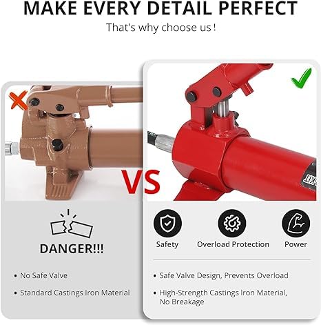 20 Ton Porta Power Hydraulic Jack Kit - 3.9ft Oil Hose, Auto Body Frame Repair Tool with Storage Case for Car, Truck & Farm Equipment | Perfect for Garage Repairs, Collision Fixes & Heavy Duty Maintenance