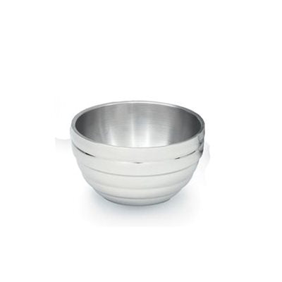 Vollrath 1.7 Quart Double Wall Insulated Stainless Steel Round Beehive Serving Bowl - Perfect for Salads, Ice Cream & Food Presentation at Parties & Restaurants