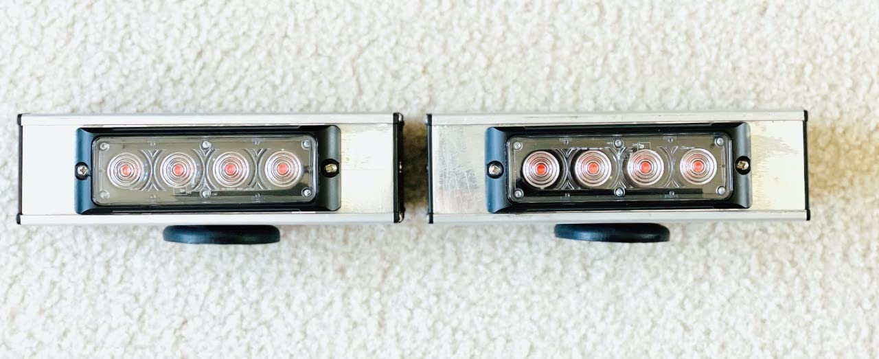 Wireless LED Tow Lights with Red Stop/Tail/Turn Signals - High Power Magnetic Base & 4-Pin Round Transmitter - USA Warranty & Lifetime Service - Perfect for Trailers, Trucks & Emergency Vehicles