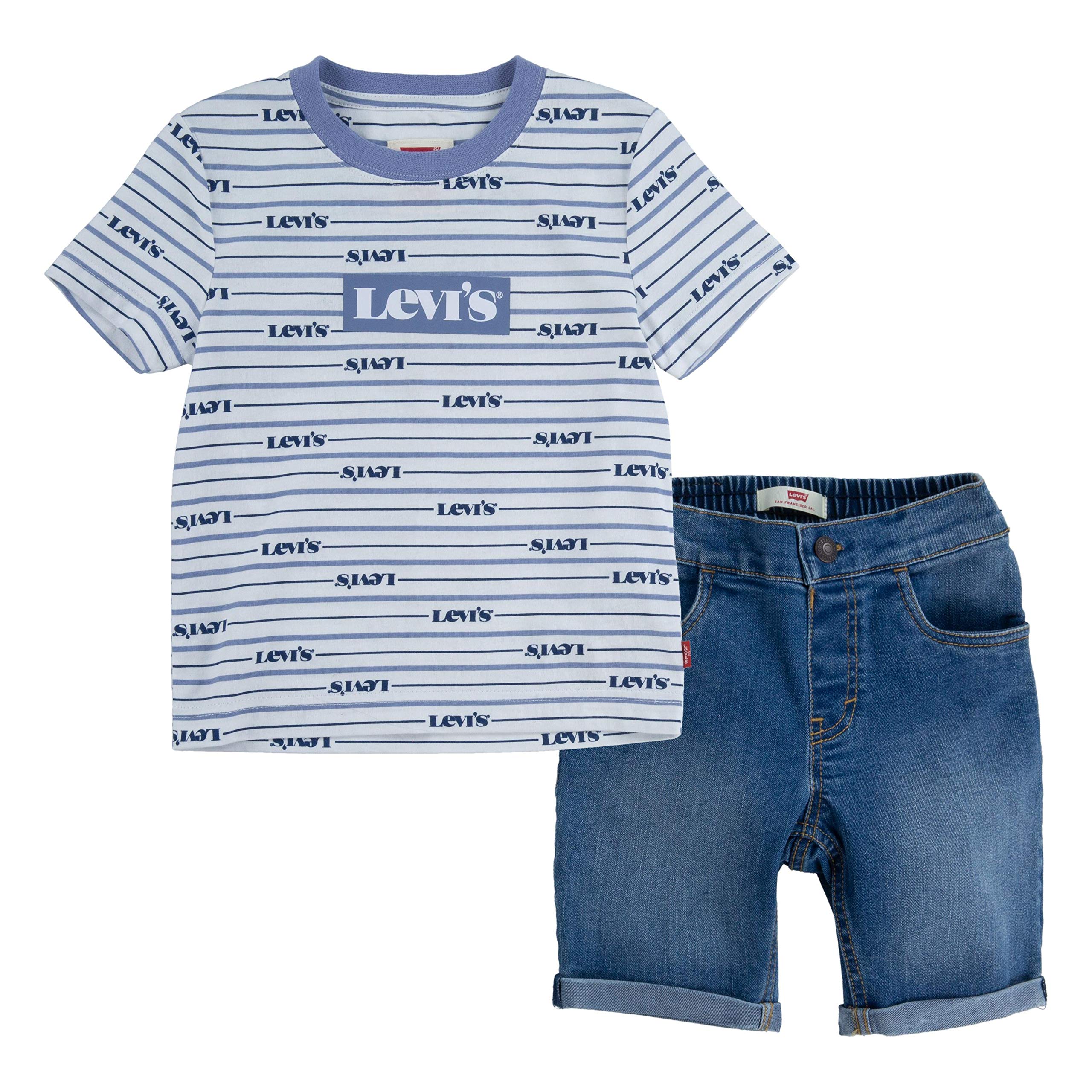 Levi's Baby Boys Graphic T-Shirt and Shorts 2-Piece Outfit Set | Cute Cotton Playwear for Toddlers | Perfect for Playdates, Daycare & Summer Adventures