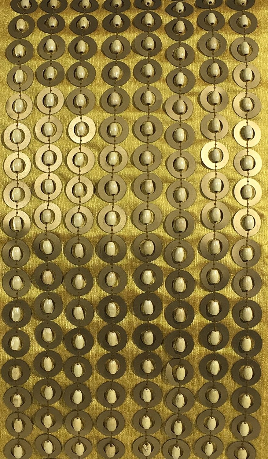 Mustard Yellow Gold Pillow Cover with Sequins & Beads - 22x22