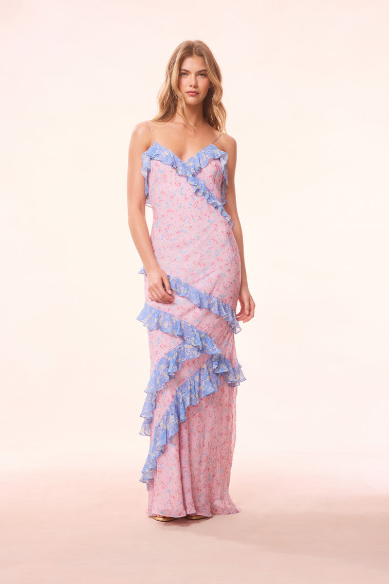 Rialto Re Edition Floral Maxi Dress - Women's Summer Boho Floral Print Long Dress for Beach, Vacation & Special Occasions