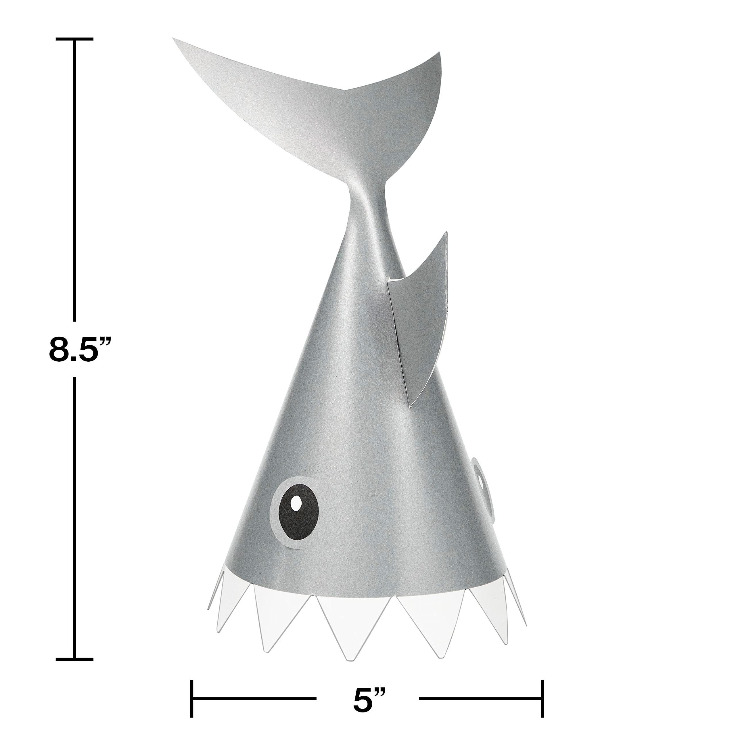 Shark Party Hats 24 Pack for Kids Birthday & Ocean Theme Parties