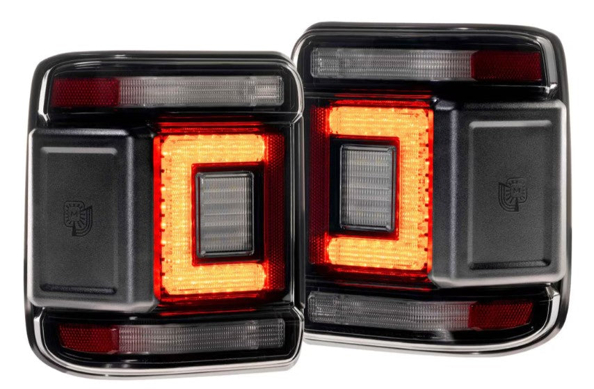 Jeep Wrangler JL (2018-2023) XB LED Low Profile Tail Lights - Black Housing Red Lens - DOT Approved - Perfect for Off-Roading & Night Driving