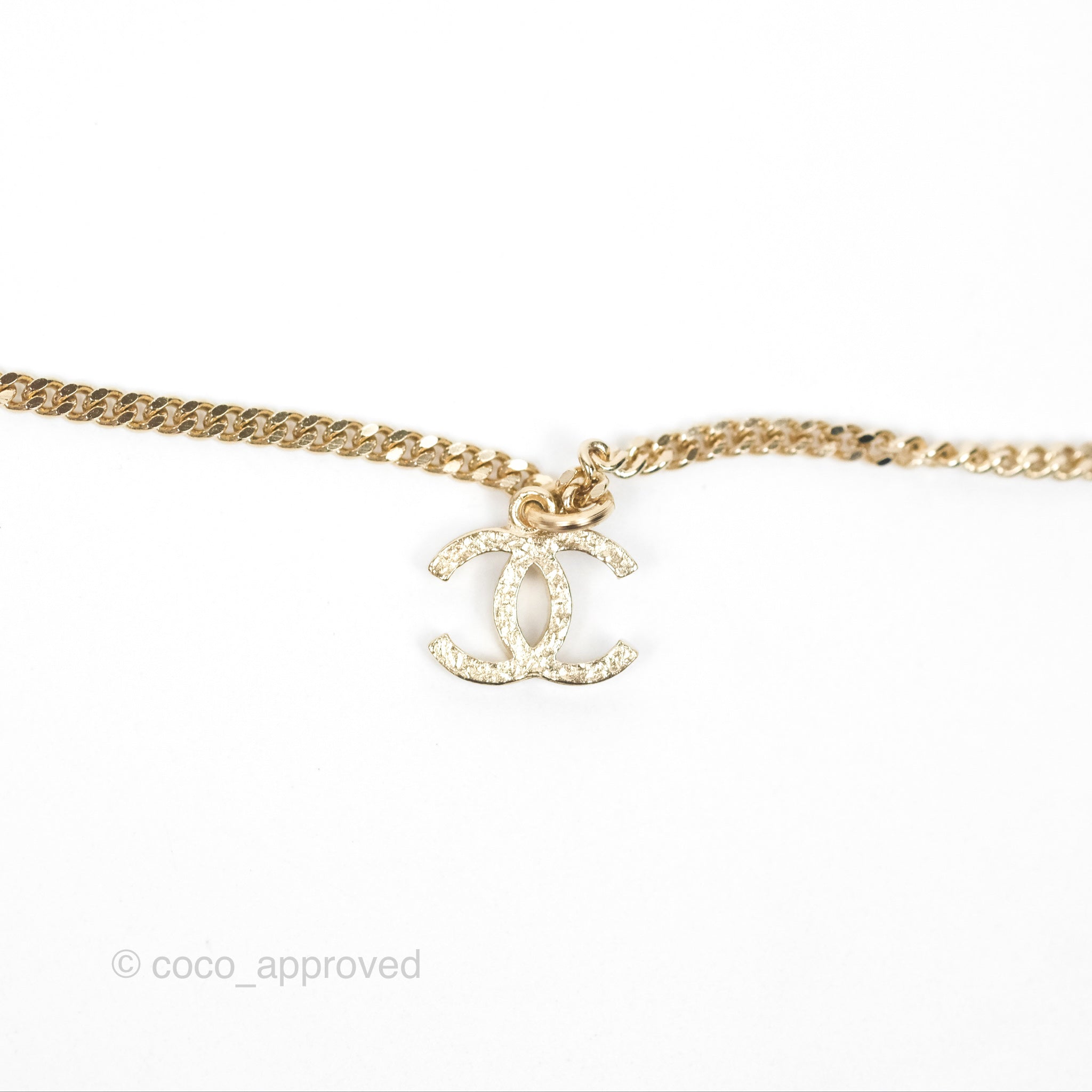 Chanel CC Logo Charm Necklace in 21K Gold Tone - Elegant Jewelry for Women, Perfect for Parties, Weddings & Special Occasions