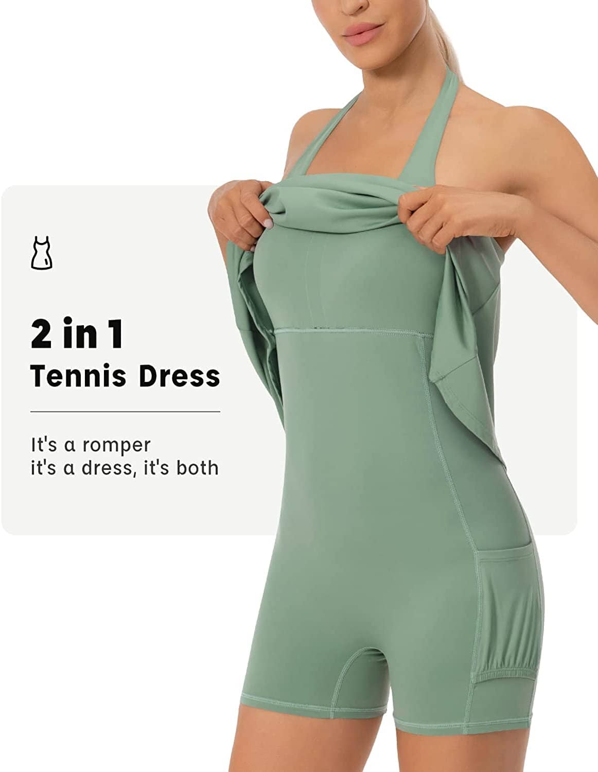 Women's Tennis Dresses with Built-in Shorts - Breathable Quick-Dry Sports Outfits for Tennis, Running & Gym Workouts