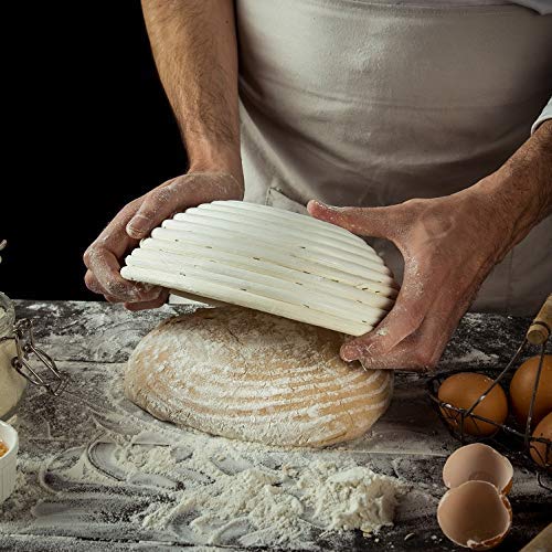 10 Inch Round Banneton Bread Proofing Basket with Liner - SUGUS HOUSE Brotform Dough Rising Bowl for Sourdough Baking | Perfect for Artisan Bread, Homemade Loaves & Baking Gifts for Bakers
