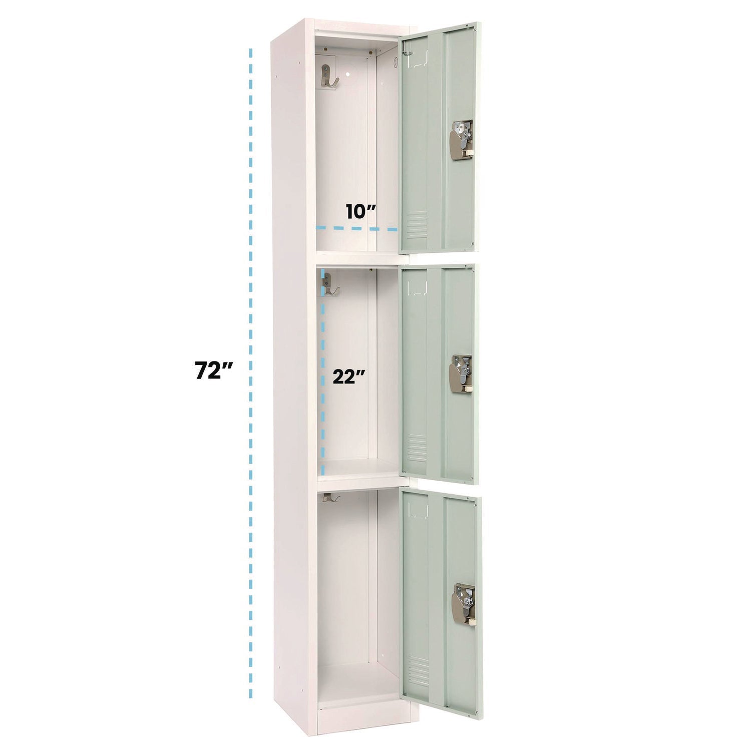 AdirOffice 3-Compartment Steel Storage Locker - 12