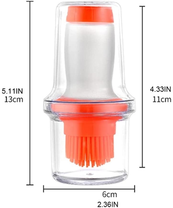 Heat-Resistant Silicone Oil Brush for BBQ, Baking & Grilling - Portable Pastry Tool with Protective Cover (Pink, 2.36x4.33x5.1in) - Perfect for Outdoor Cooking, Camping & Home Kitchen Use