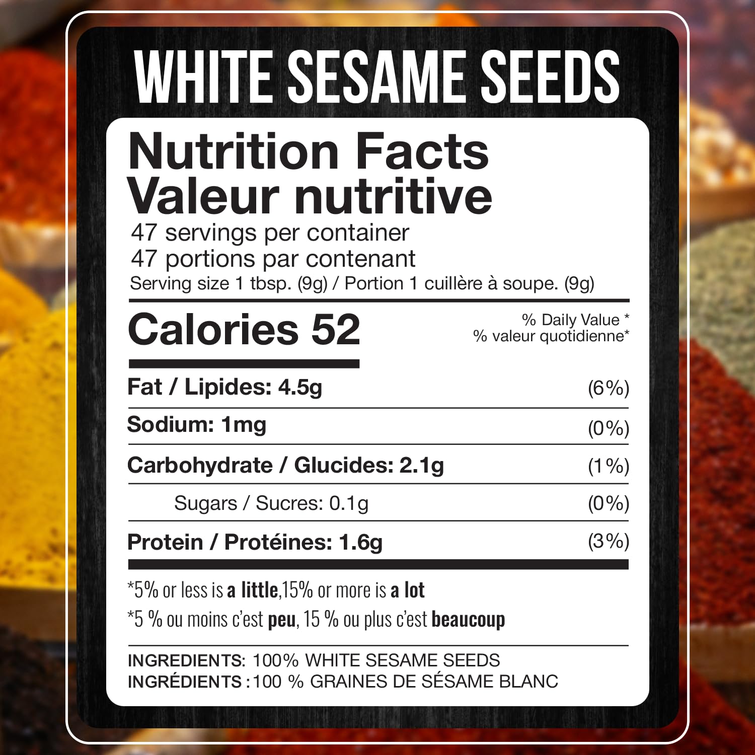 Premium Quality Hulled White Sesame Seeds - 15oz (425g) - Fresh & Nutritious for Baking, Cooking & Salad Topping