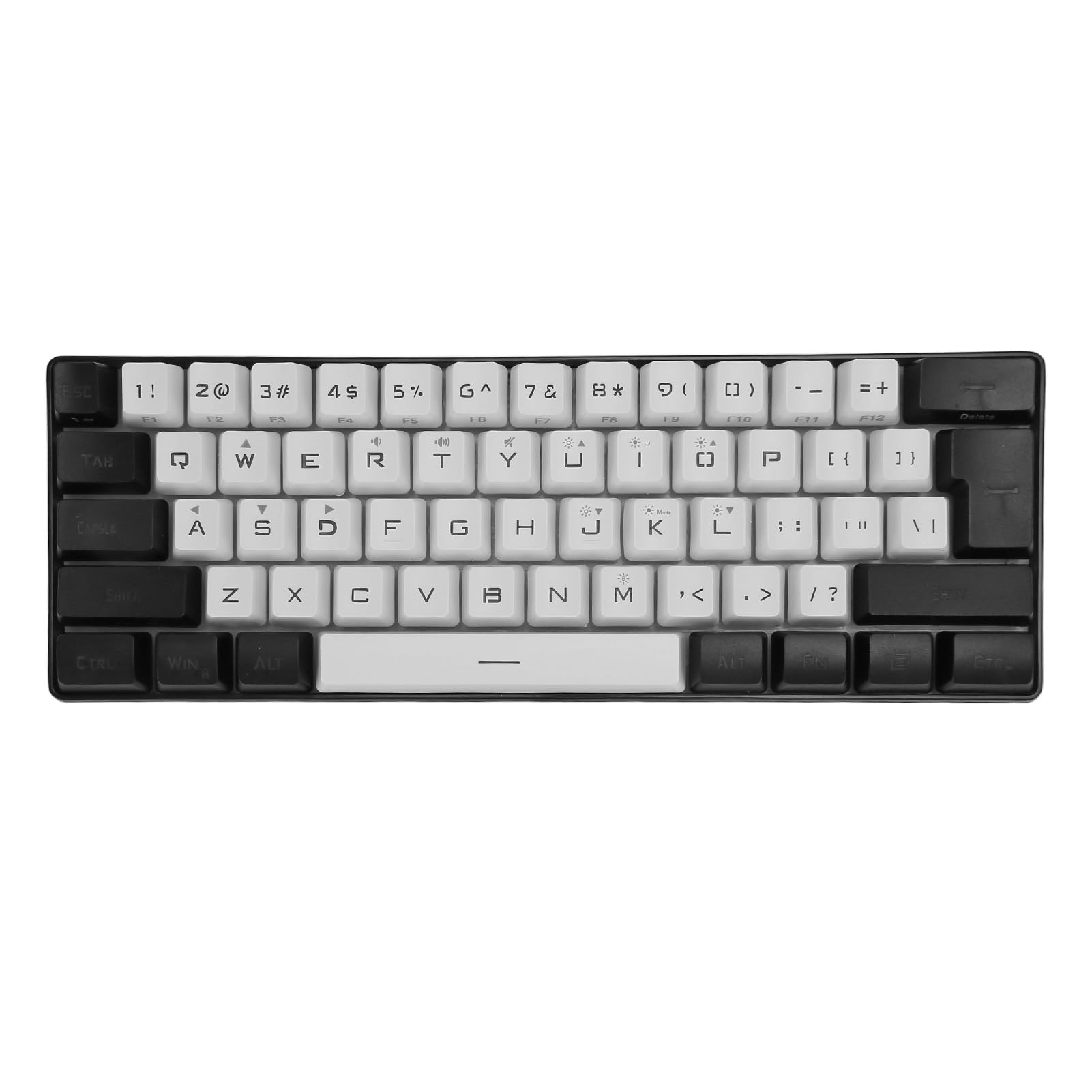 NIZUUONE G61 Mini RGB LED Backlit 61-Key Ergonomic Mechanical Feel Wired Gaming Keyboard for PC, Mac, Laptop - Perfect for Office Work, Typing & Gaming (White)