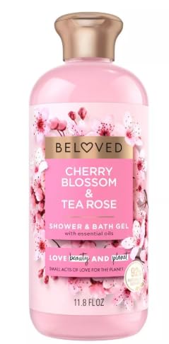 Cherry Blossom & Tea Rose Scented Shower Gel & Bath Wash - 11.8 oz | Moisturizing Body Wash for Women | Relaxing Aromatherapy for Spa-Like Bath Experience