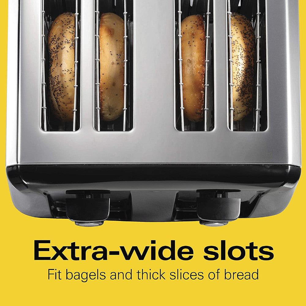 Hamilton Beach 4-Slice Extra Wide Slot Toaster 24671 - Perfect for Bagels, Waffles & Thick Slices - Ideal for Breakfast, Brunch & Family Dining