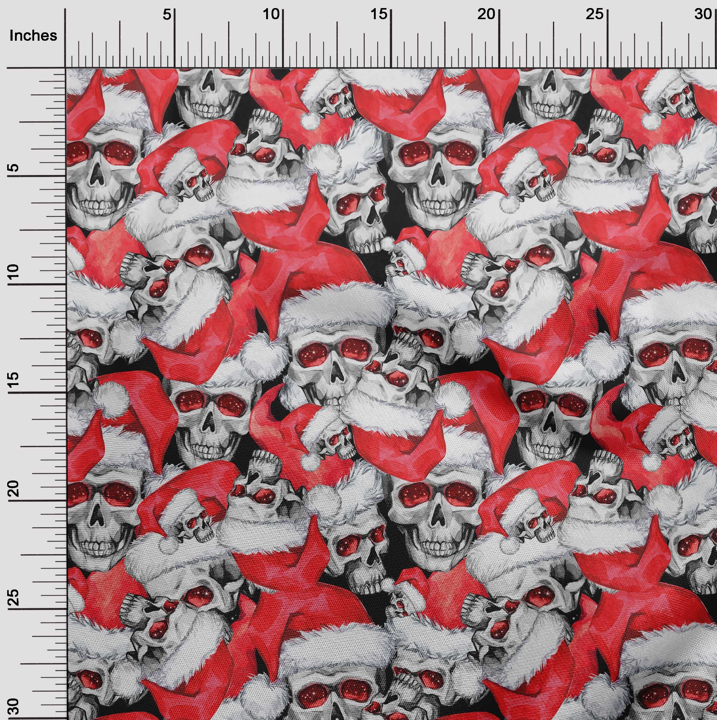 Velvet Red Skull Print Fabric by The Yard - 58 Inch Wide for DIY Clothing, Sewing Supplies & Home Decor | Perfect for Halloween Costumes, Gothic Fashion & Craft Projects