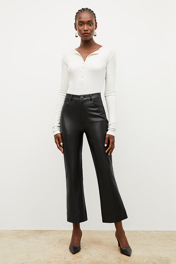 Vegan Leather Archie Pants for Women - High Waisted Faux Leather Leggings, Stretchy & Comfortable - Perfect for Casual Wear, Night Out, and Office Outfits