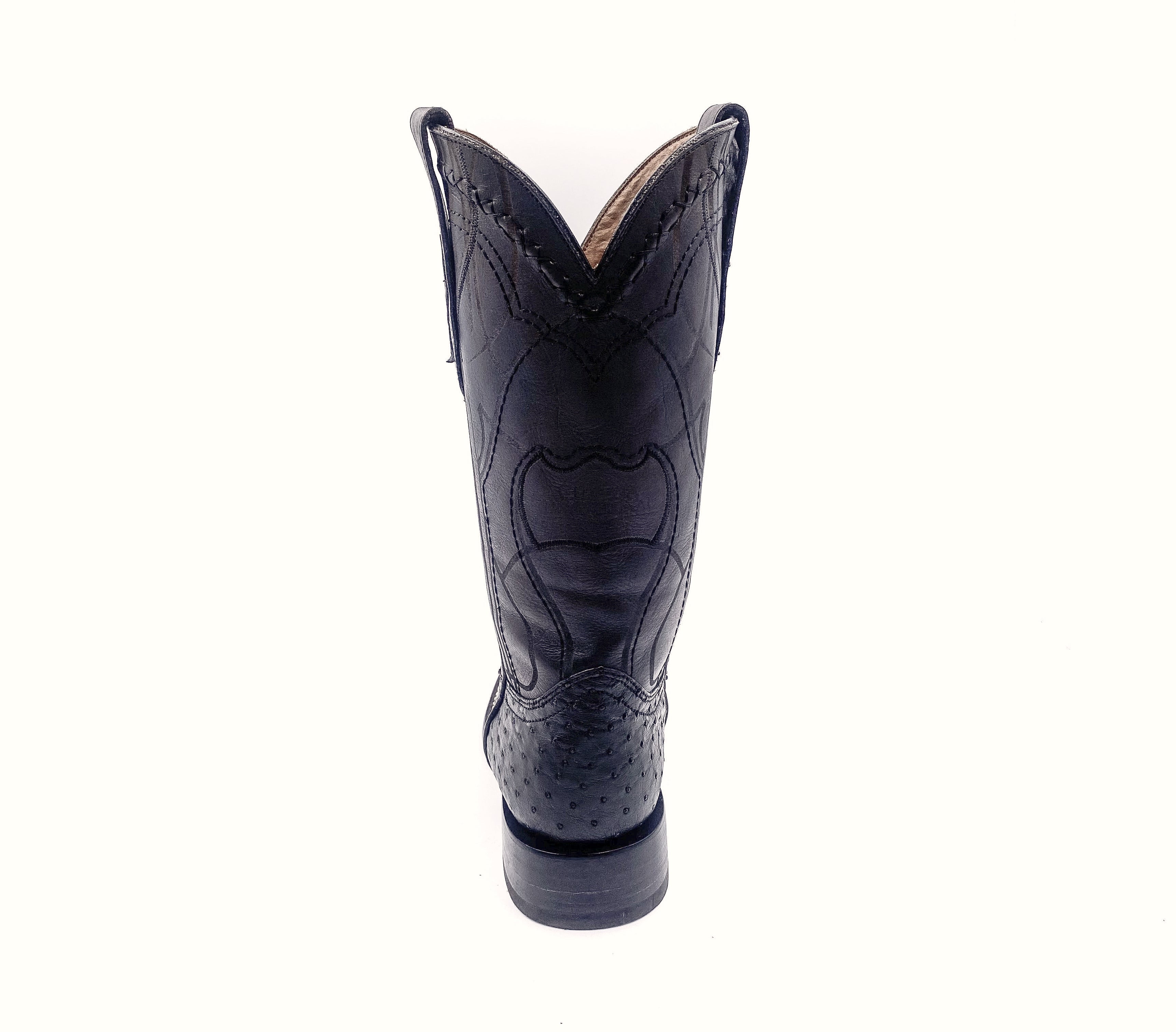 Premium Men's Cuadra Black Classic Cowboy Rodeo Boots - Genuine Ostrich Leather Western Boots for Rodeo & Country Style - Perfect for Rodeo Events, Line Dancing & Western Fashion