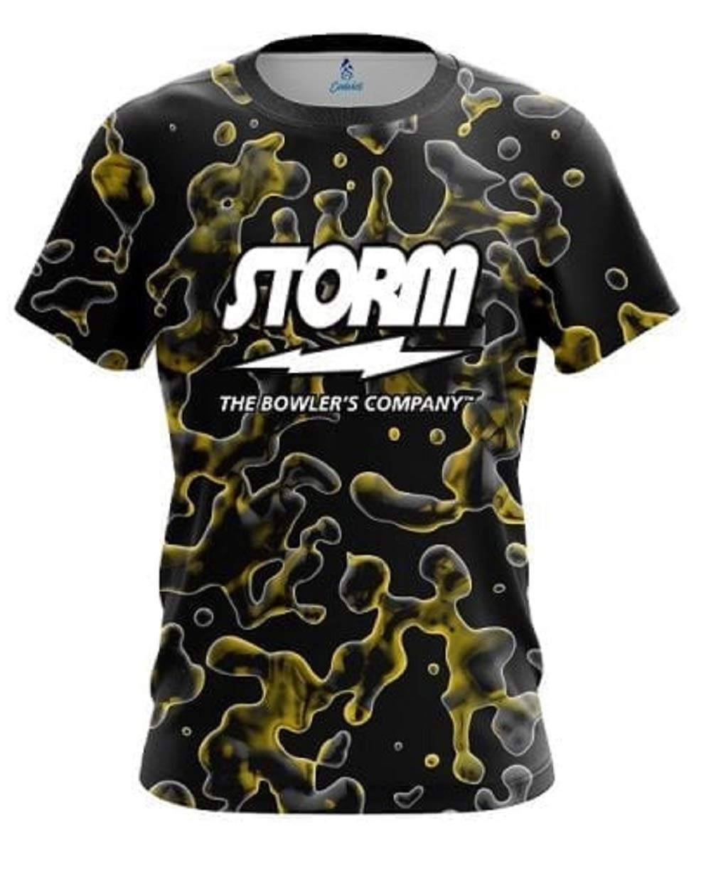 Storm Yellow Flowing Fluid Bowling Jersey – High-Performance Bowling Shirt for Men & Women – Perfect for League Play, Tournaments, and Casual Bowling Nights