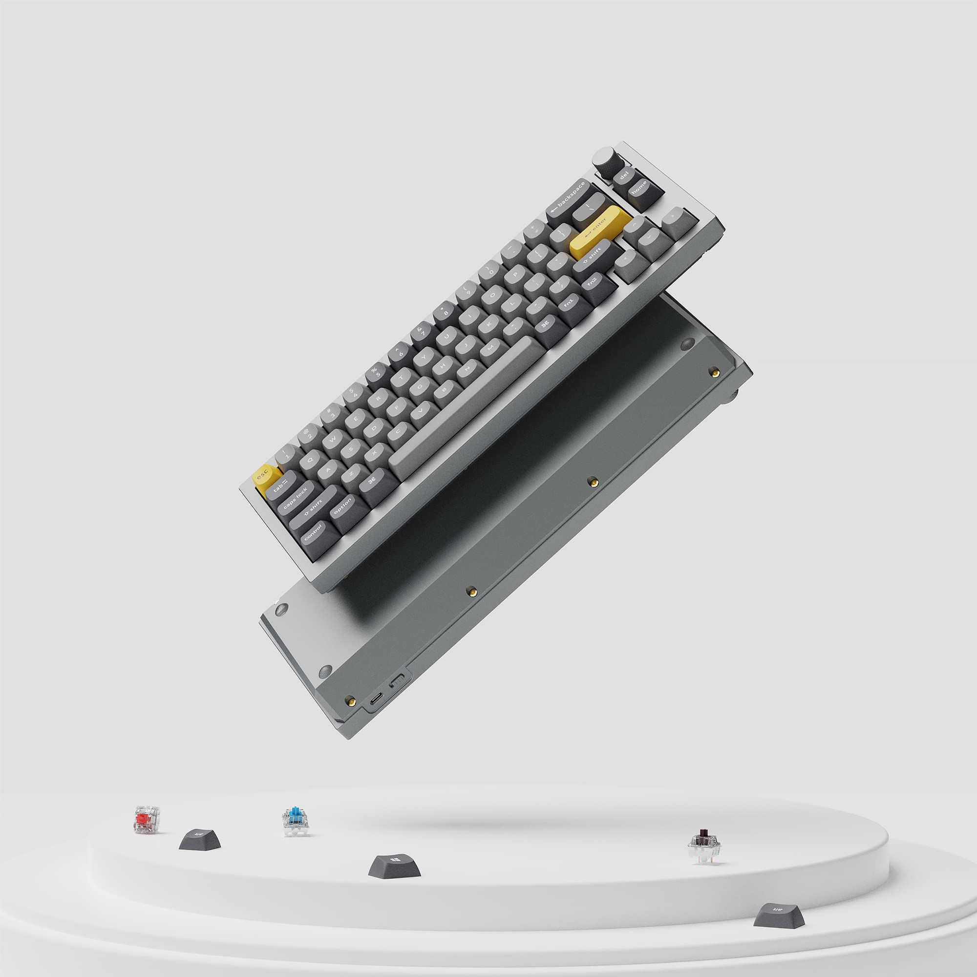 Keychron Q2 65% Wired Custom Mechanical Keyboard with Knob - Hot-Swappable Gateron G Pro Brown Switches, QMK/VIA Programmable, Double Gasket Design for Mac/Windows/Linux (Grey) | Perfect for Typing, Gaming & Office Work