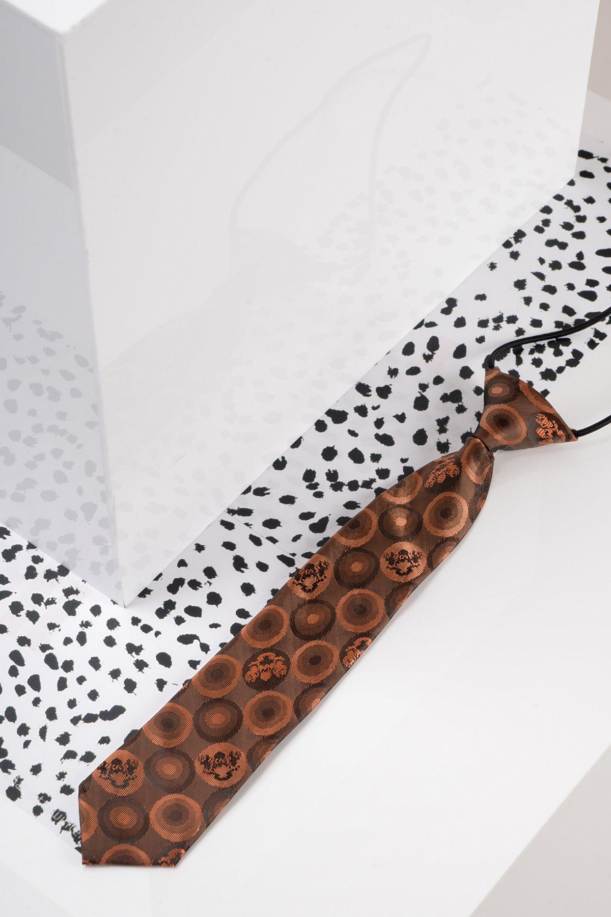 Kids' Orange & Brown Bubble Print Circle Tie - Stylish and Fun Necktie for Boys' School, Parties, and Special Occasions