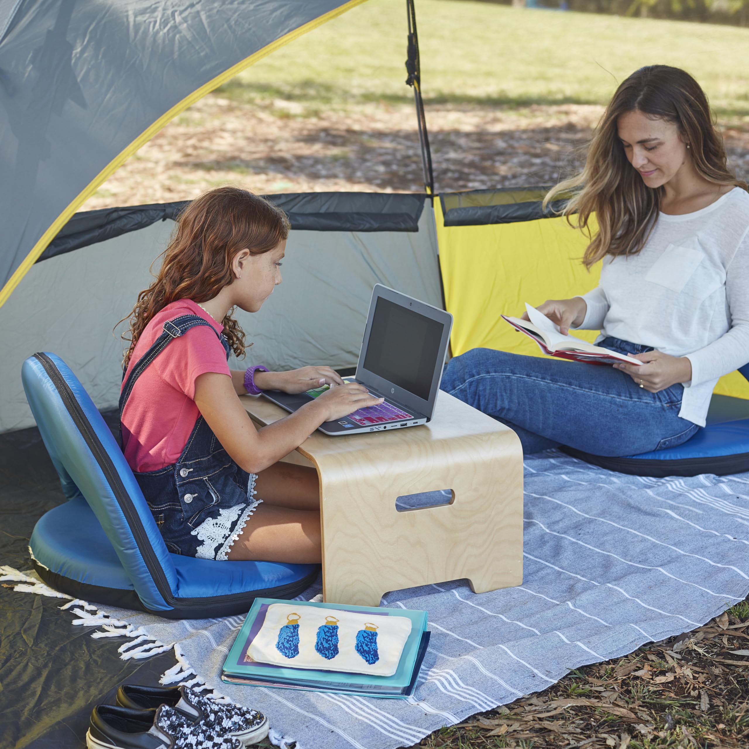 ECR4Kids Natural Wood Bentwood Lap Desk with Handles - Portable Kids Activity Table for Drawing, Writing & Learning - Perfect for Homeschool, Classroom & Bedroom Use