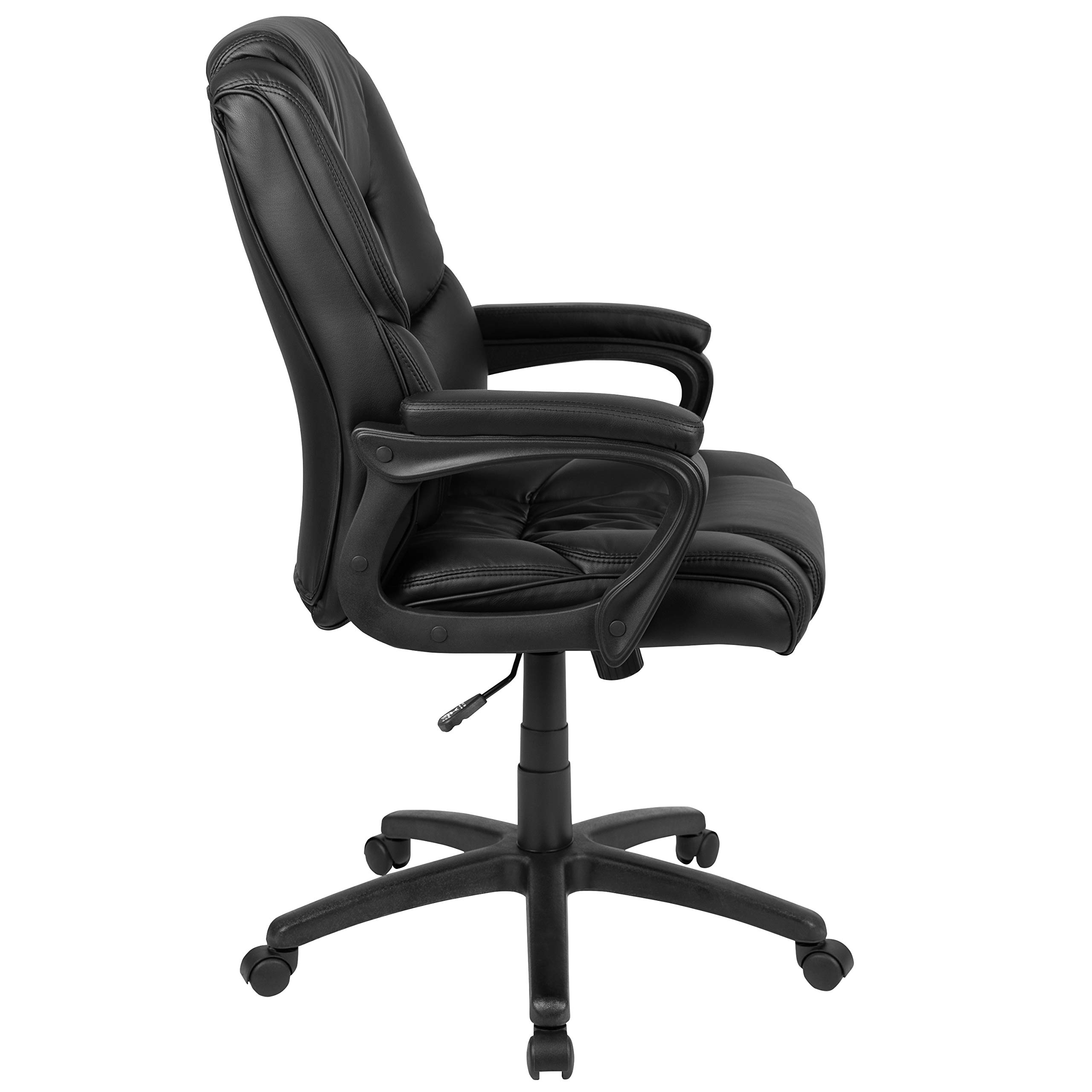 EMMA + OLIVER Big & Tall 400 lb Capacity Black LeatherSoft Executive Office Chair - Heavy Duty Ergonomic Desk Chair for Home & Office Workspaces