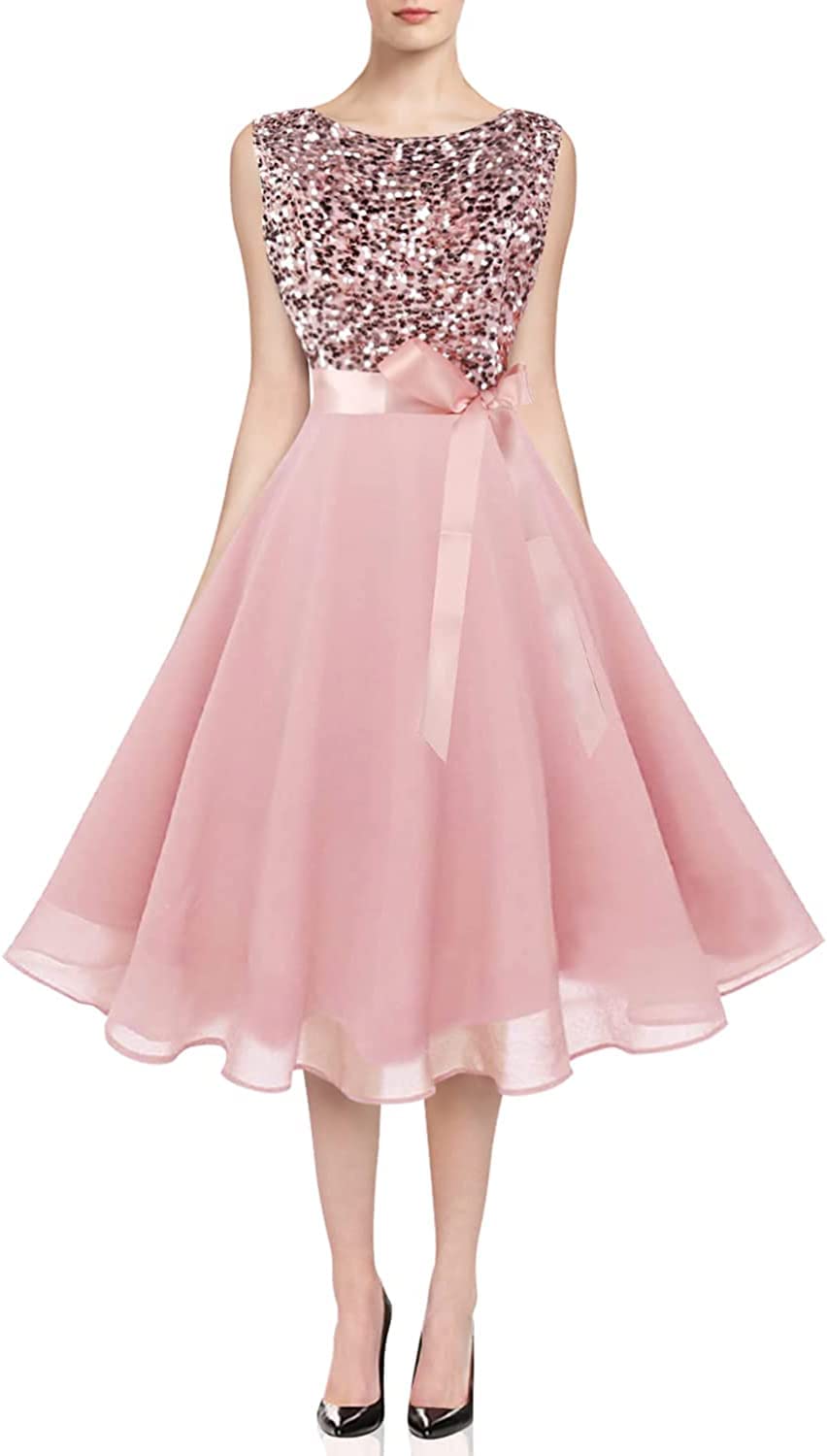 Elegant Women's Boatneck Sleeveless Cocktail Dress for Wedding Guest, Prom & Bridesmaid | Formal Party Gown | Perfect for Evening Events, Cocktail Parties & Special Occasions