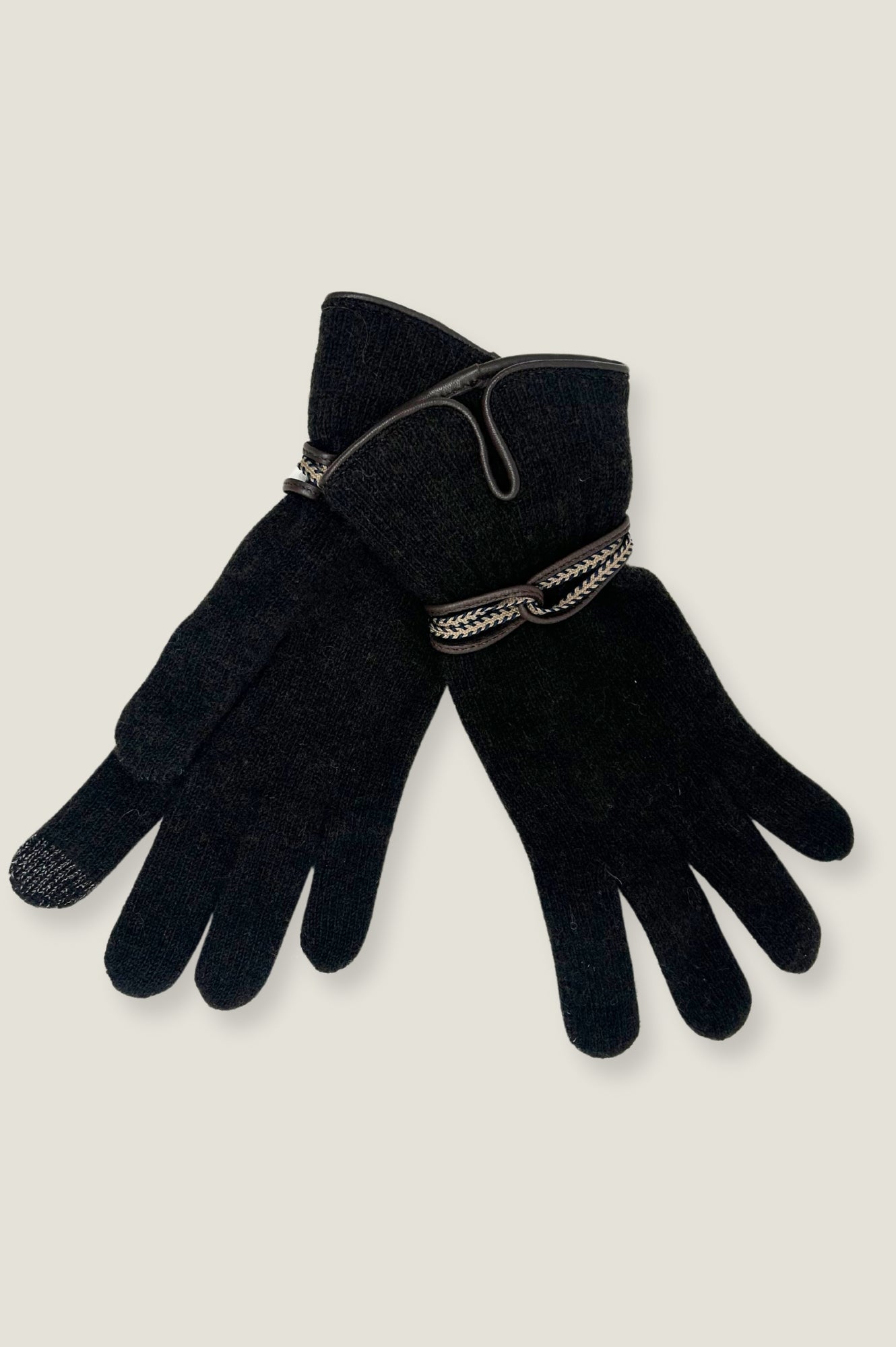 Touchscreen Wool & Cashmere Blend Gloves for Women & Men - Soft Winter Gloves with Smartphone Compatibility, Warm Brown/Beige Knit Gloves - Perfect for Driving, Skiing & Outdoor Activities