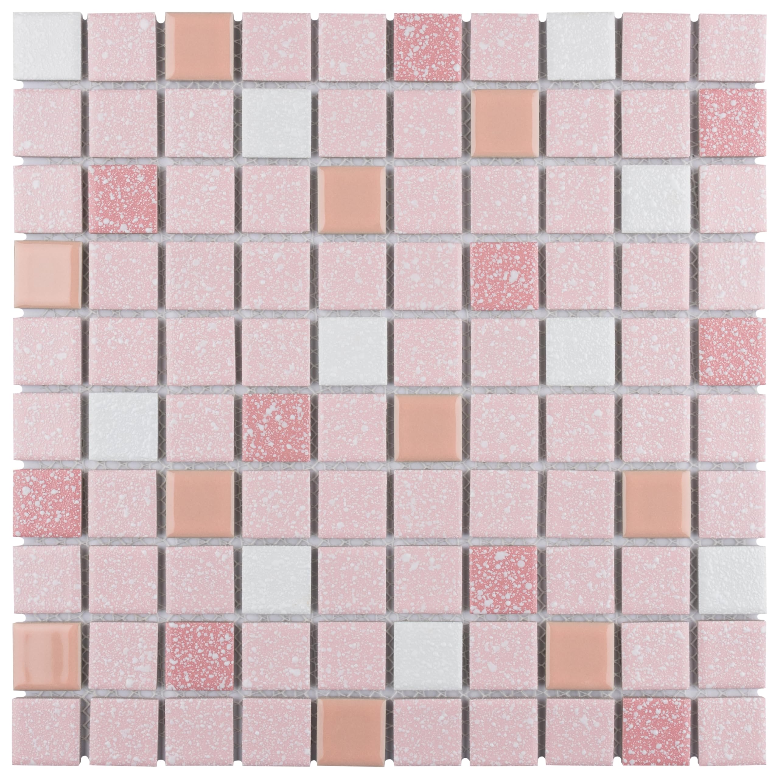 Merola Tile Crystalline Straight Edge Square Pink 12