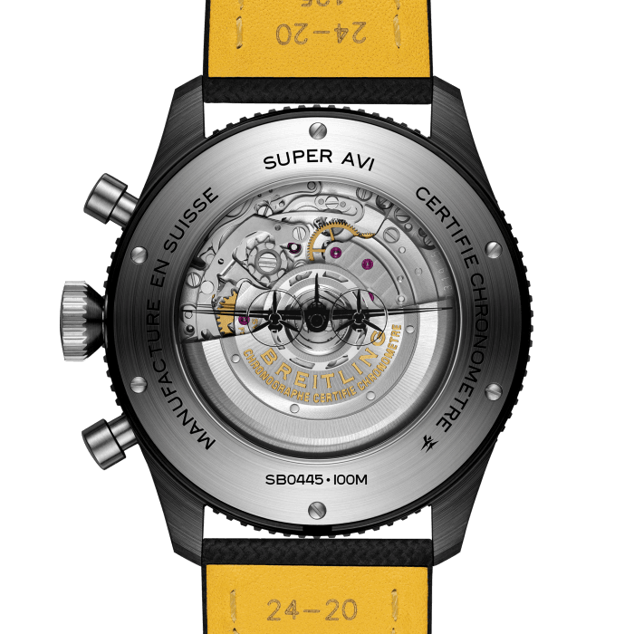 Breitling AVI B04 Chronograph GMT 46mm Black Ceramic Men's Luxury Watch for Aviation, Travel & Business Professionals
