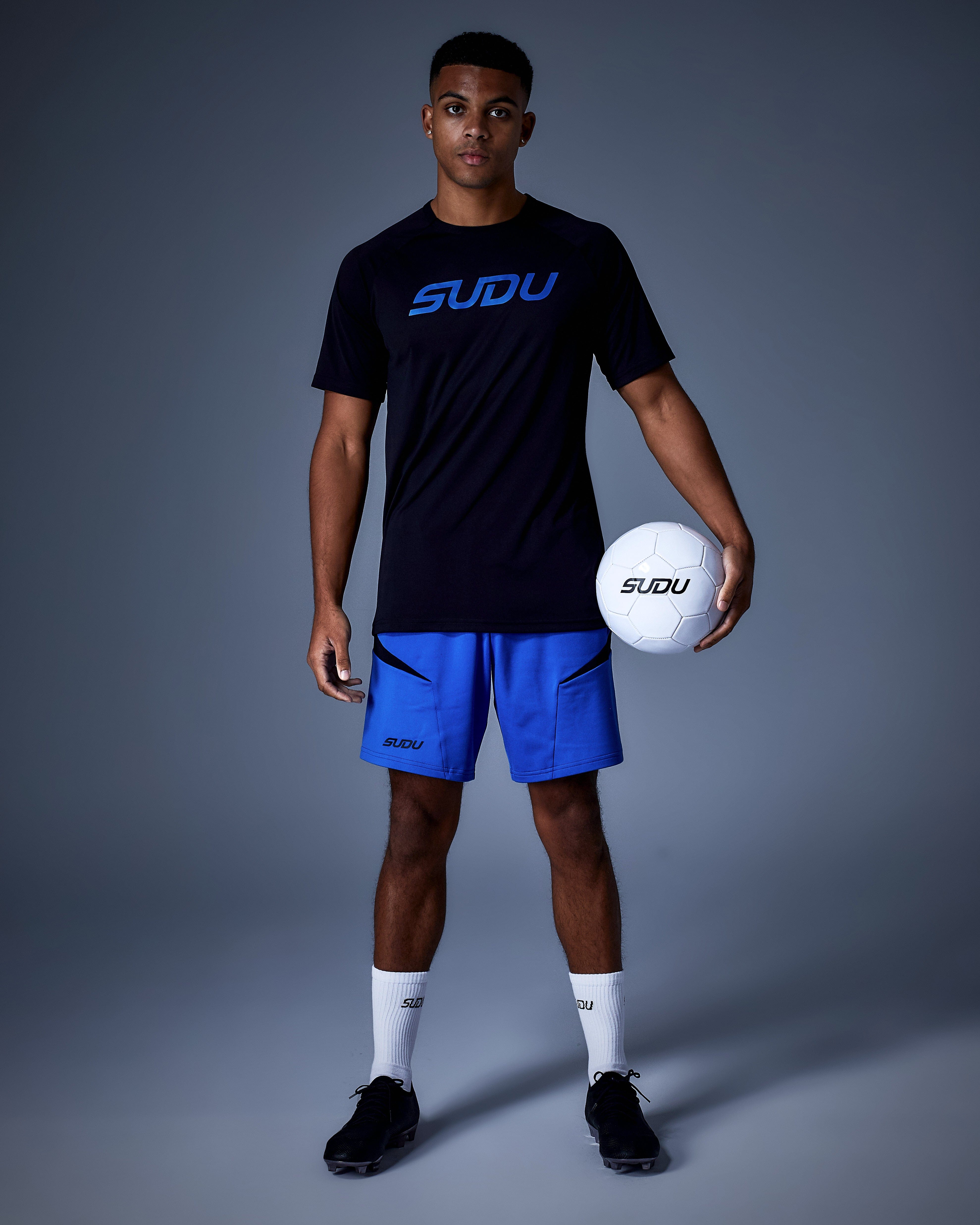 SPS 01 Training Shorts for Men - Lightweight & Breathable Gym Workout Shorts with Pockets - Blue - Perfect for Running, Basketball & Fitness Training
