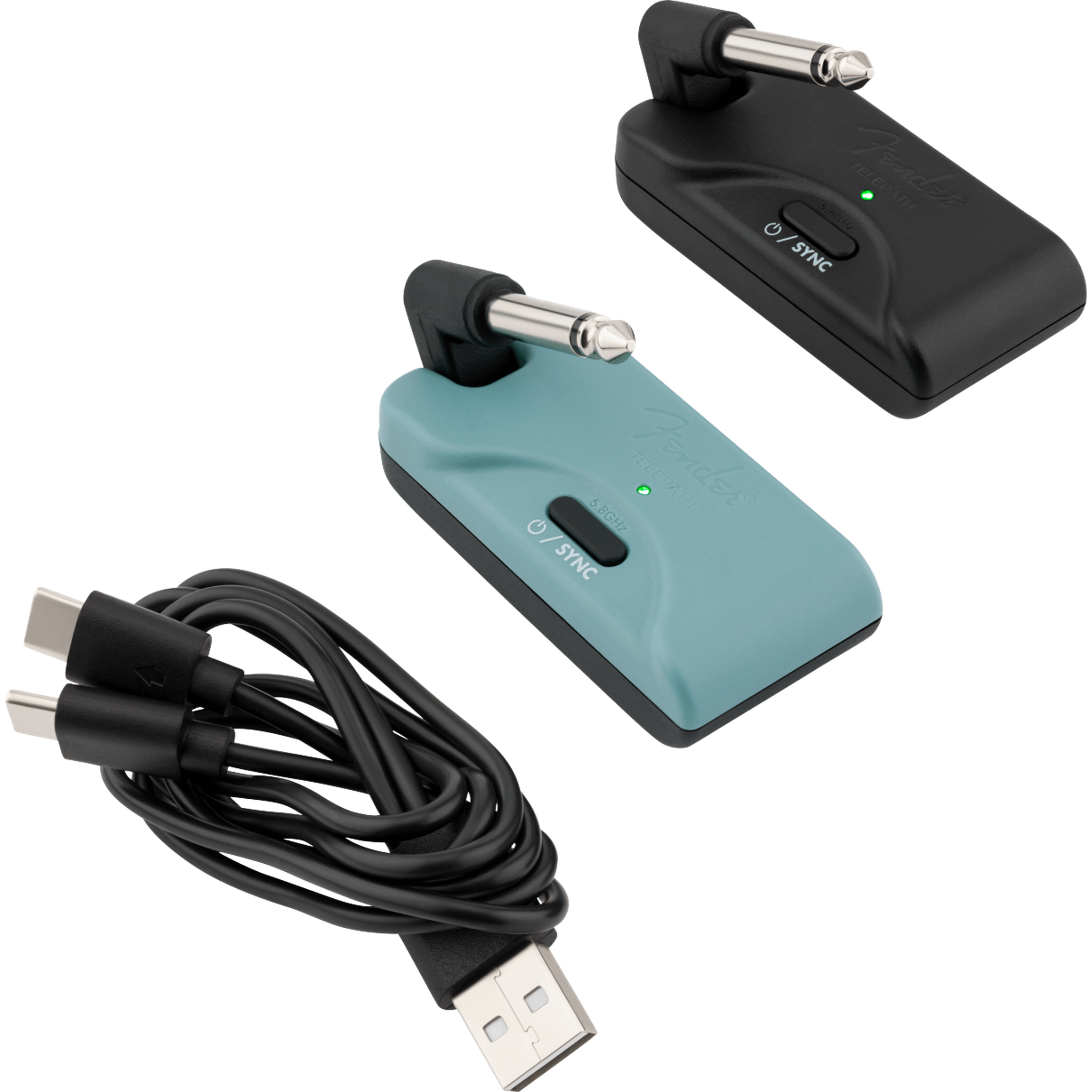 Fender Telepath Wireless System - Mystic Ice Blue & Black | Premium Wireless Guitar System for Live Performances & Studio Recording