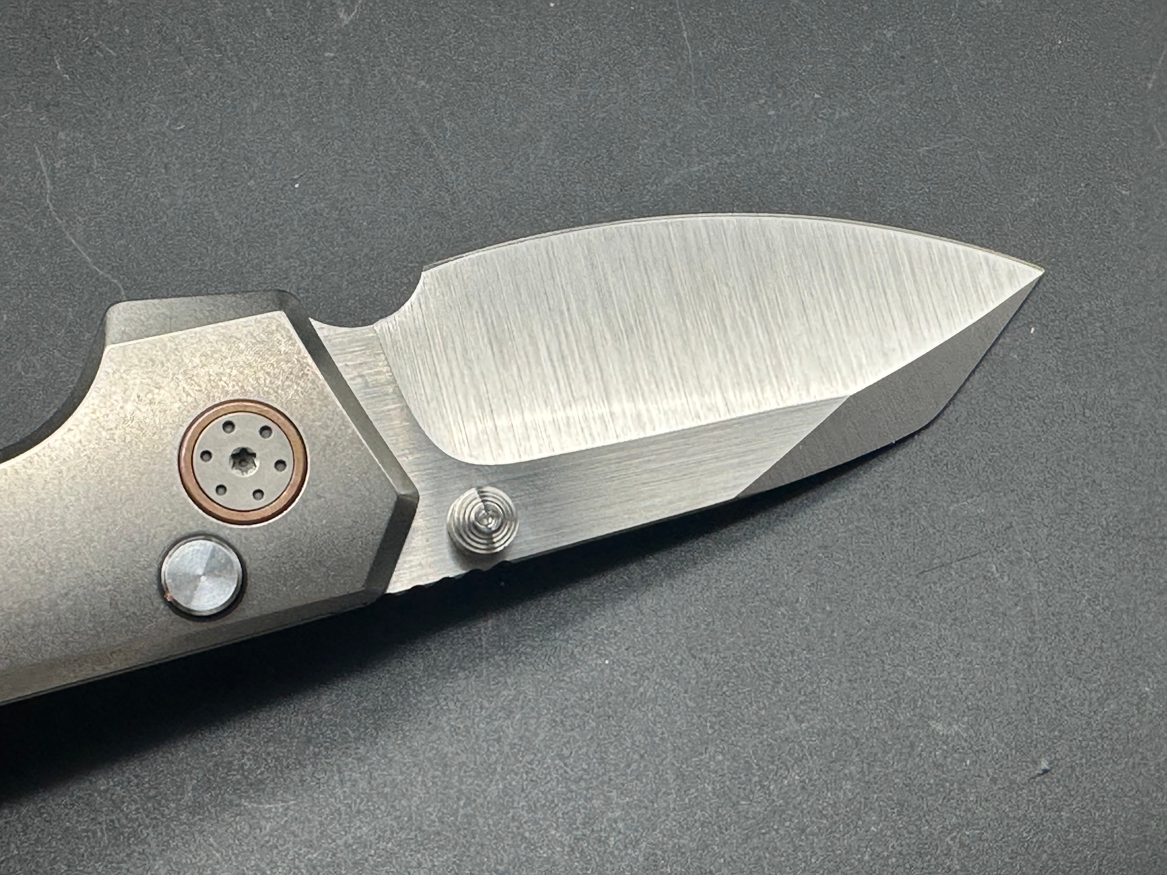 Alliance Designs Mini Slim Pickins Titanium Folding Knife with Satin Elmax Blade - Compact EDC Knife for Outdoor, Camping & Everyday Carry