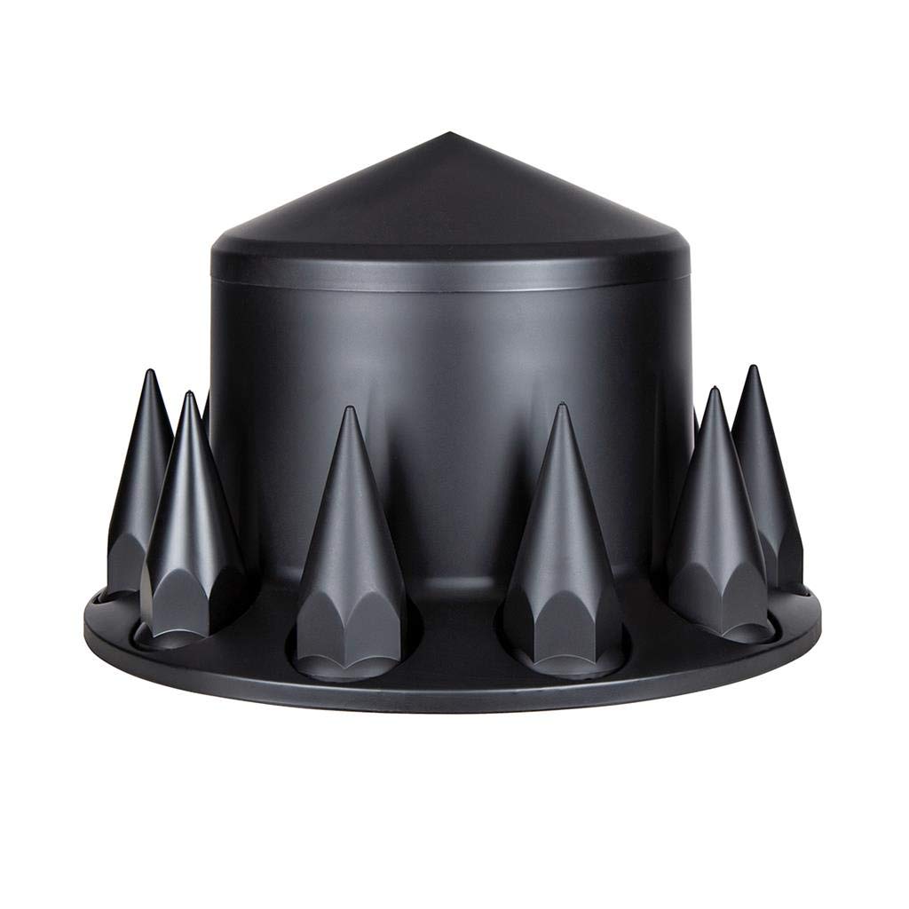 33MM Thread On Pointed Matte Black Dome Axle Cover Combo Kit with Nut Cover Tool - Perfect for Car Wheel Hub Protection & Customization (Truck, SUV, Motorcycle Accessory)
