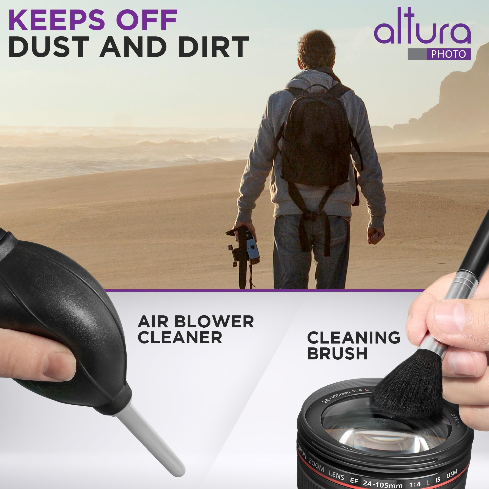 Altura Photo Professional DSLR Camera Cleaning Kit - 2oz Lens & LCD Cleaner Spray for Sensitive Electronics | Camera Accessories & Photography Gear | Perfect for Travel, Studio & Outdoor Photography