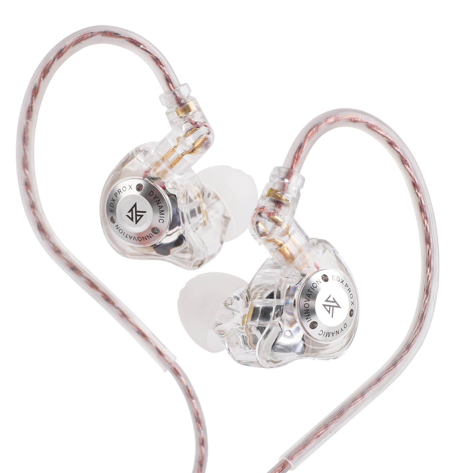 Linsoul KZ EDX Pro X HiFi Wired In-Ear Earphones with Single Dynamic Driver, Ergonomic Design & Detachable Cable - Clear with Mic - Perfect for Gaming, Audiophiles & Music Lovers