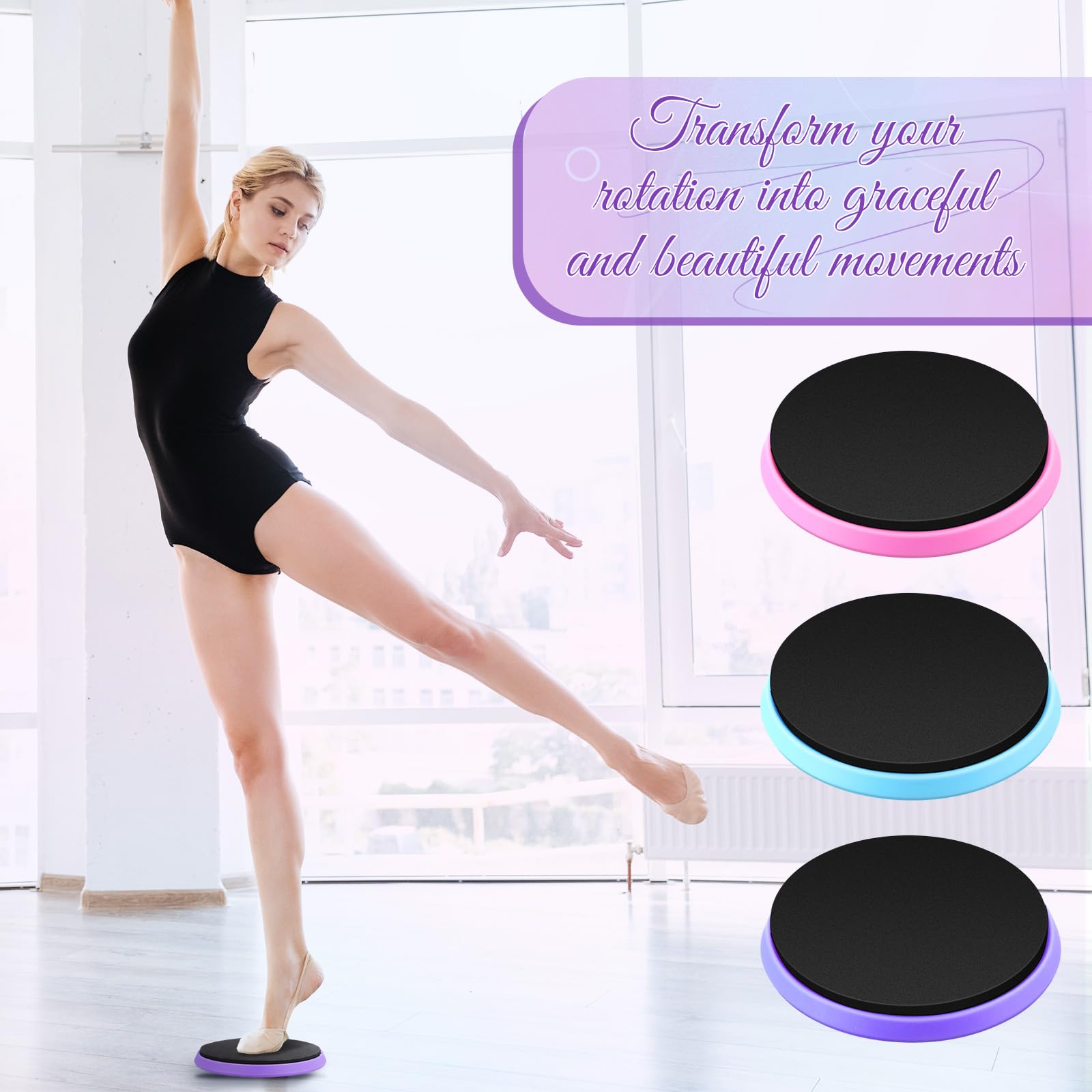 3 Pcs Spinner Boards for Dancers - Ice Skating Spinner Training Equipment for Skaters, Cheerleaders & Gymnasts - Improve Turns, Balance & Stability - Perfect for Home Practice, Studio Training & Skill Development