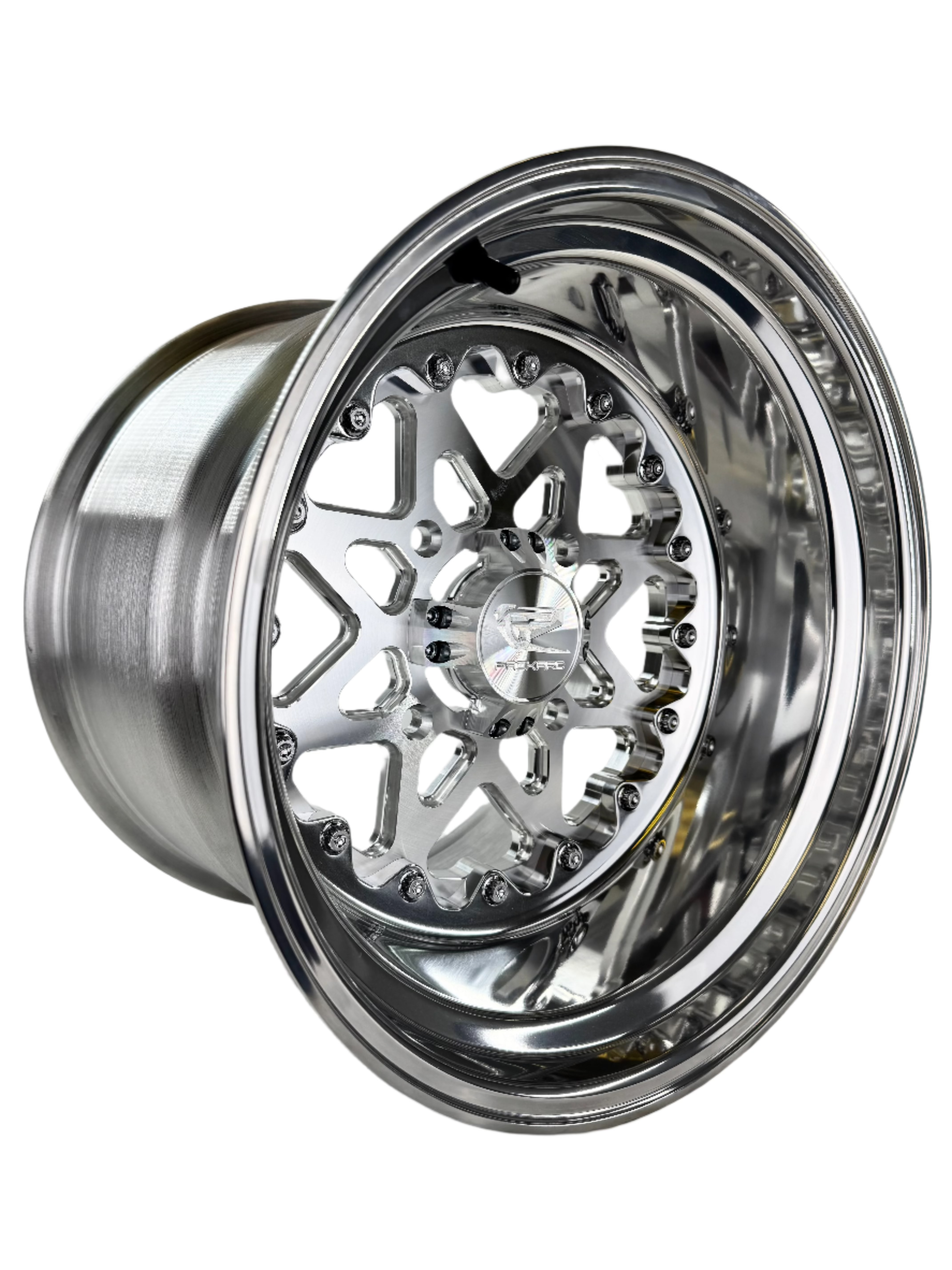 V2 FF Forged Polished Silver Wheels - Premium Alloy Rims for Cars, Trucks & SUVs - High-Performance Styling Upgrade for Street and Show Vehicles