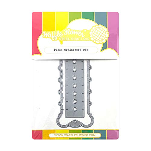 Waffle Flower Floss Organizers Die Set - 2-Piece Embroidery Thread Organizer with 7-Skein Bobbin & 10-Hole Project Card for Easy Floss Storage | Perfect for Cross Stitch, Needlework & Craft Organization