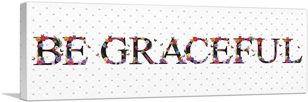 Graceful Girls Room Decor - 36x12 Inch Stretched Canvas Art Print, Framed Wall Painting, Giclee Poster for Bedroom & Nursery - Perfect for Kids' Room, Teen Girls' Space & Gift Giving