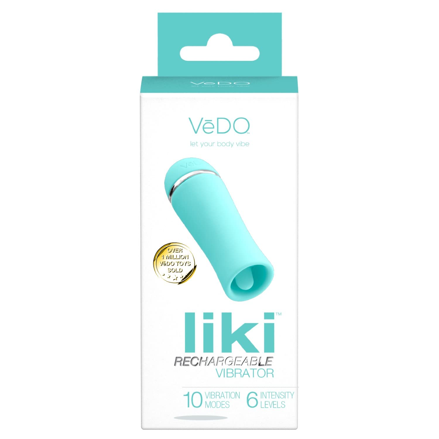 VeDO LIKI Rechargeable Clitoral Vibrator - Waterproof G Spot Stimulator for Women, Tease Me Turquoise - Perfect for Solo Play & Couples Intimacy