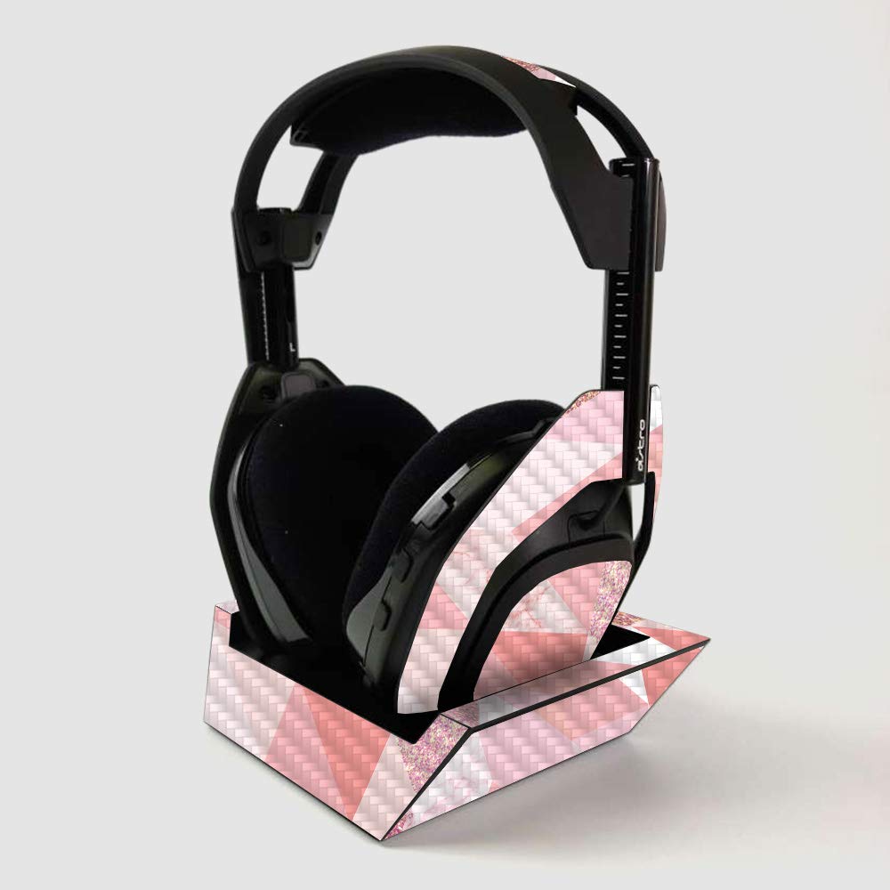 Premium Carbon Fiber Skin for ASTRO Gaming A50 Wireless Headphones & Base Station - Rose Gold Design | Protective, Durable Textured Cover | Easy to Apply | Made in USA | Perfect for Gaming Setups & Headphone Protection