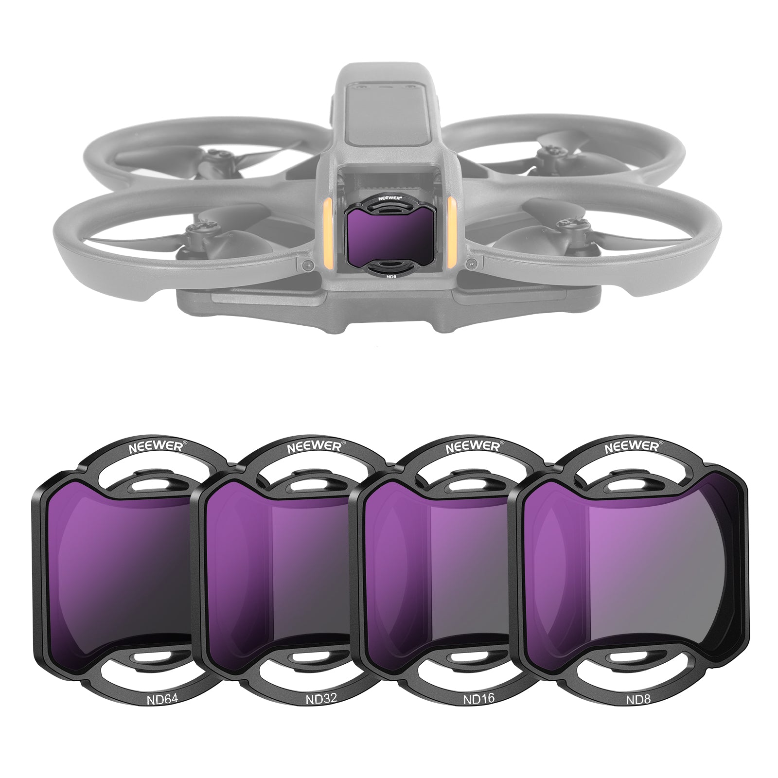 NEEWER FL A22 4-Pack ND Filter Kit for DJI Avata 2 Drone - UV Protection & Light Control for Aerial Photography & Cinematic Videography
