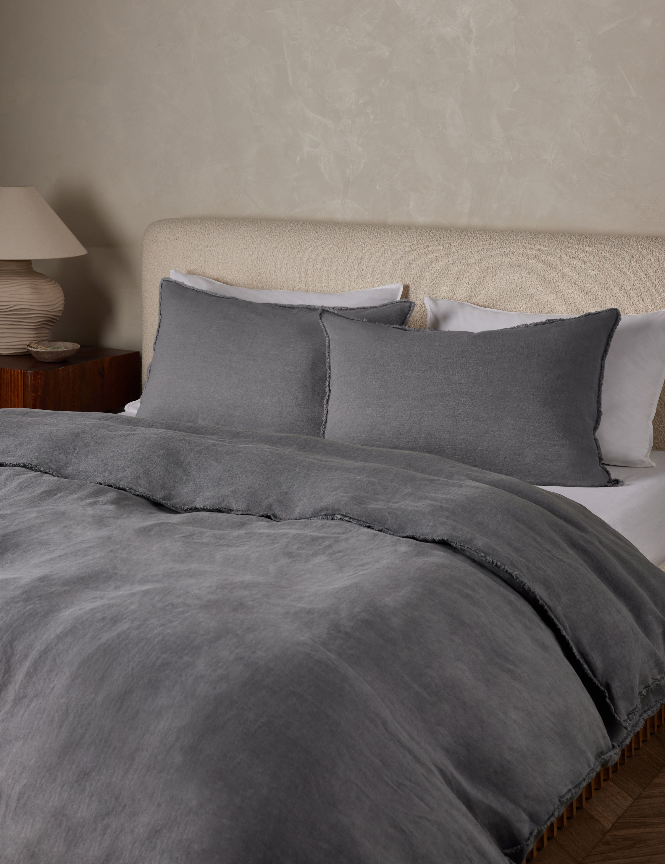 Pom Pom at Home Blair Stonewashed Linen Sham - Soft & Breathable Pillow Cover for Bedroom Decor | Perfect for Coastal, Farmhouse & Boho Style Homes